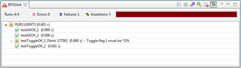 Display RPGUnit Test Result